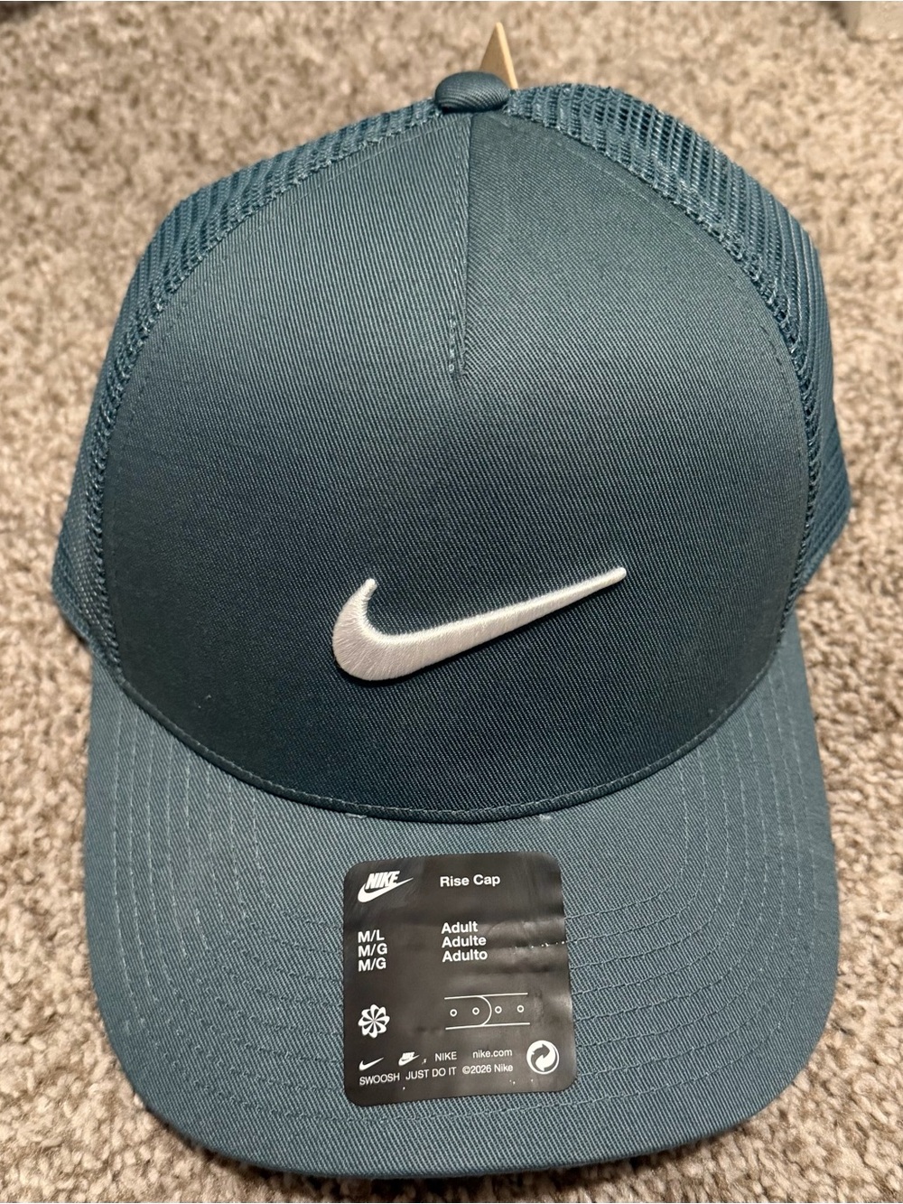 Nike Men's Teal Mesh Back Cap with White Swoosh